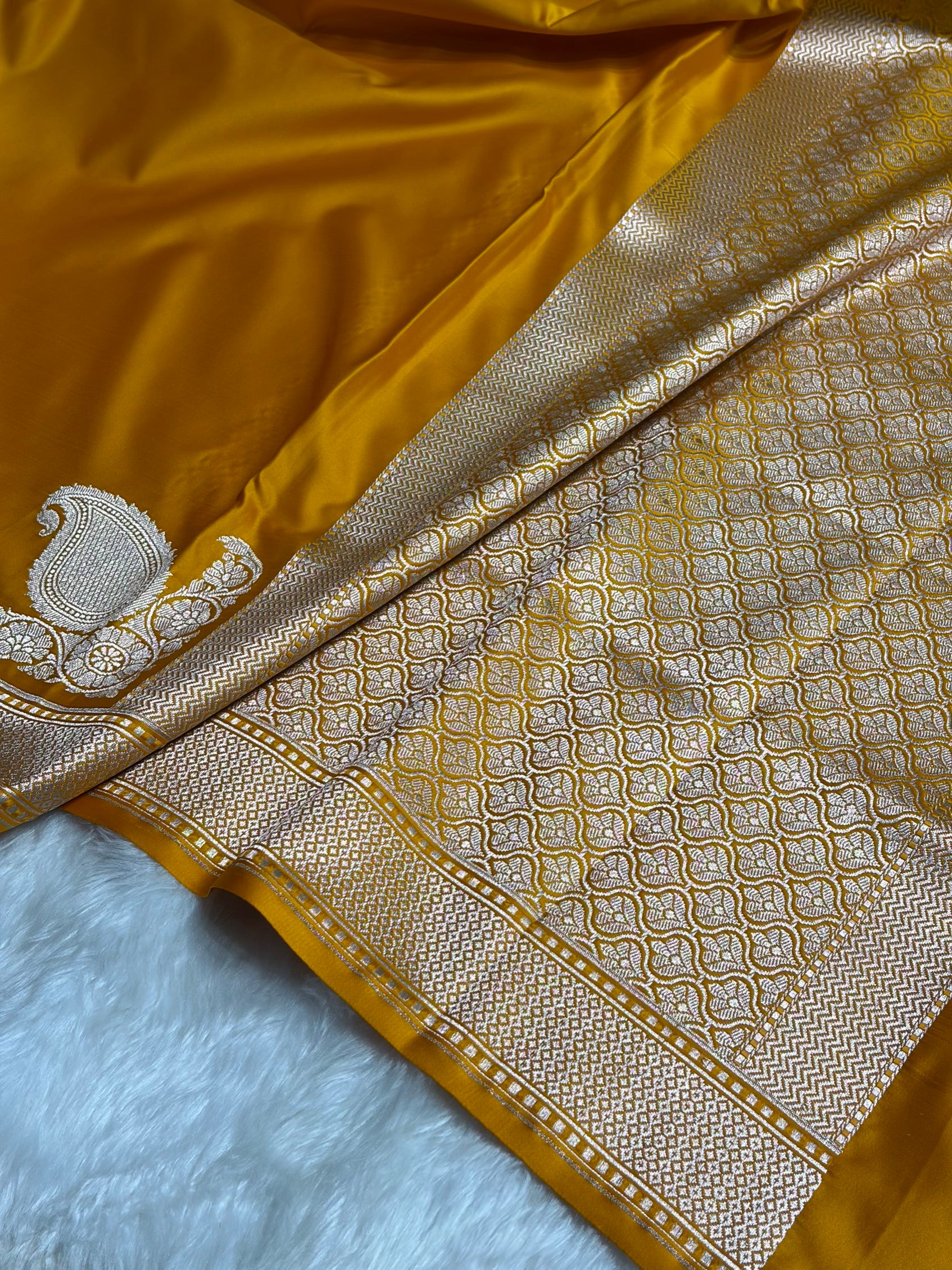 Plain Mashru with Mustard Shades MSM-51