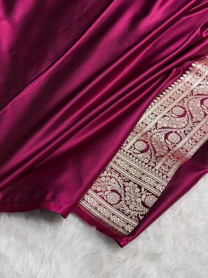 Garnet Shades Tanchoi Motif Mashru Silk Saree MST-11