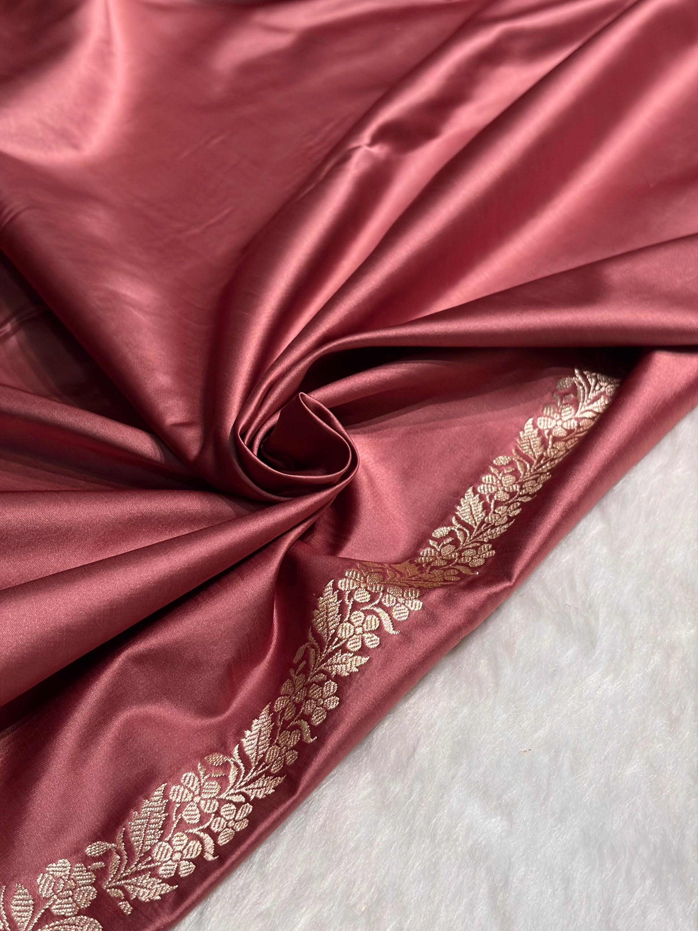 Mauve Shades Floral Minakari Skirt Border Mashru Silk Saree MSM-83