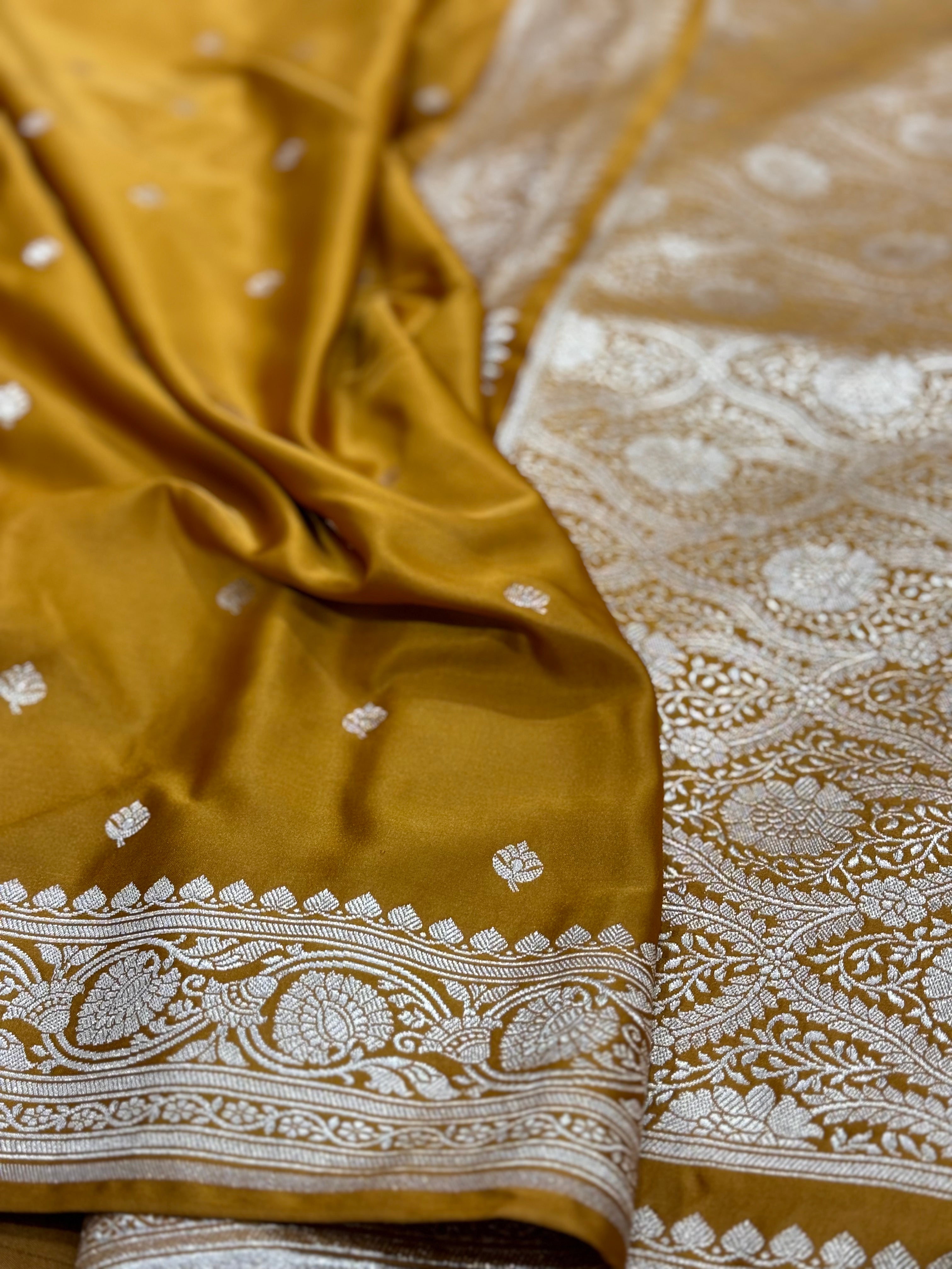 Mustard shades Mashru Silk Booti