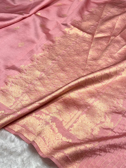 Baby Pink Shades Handwoven Pure Raw Mango Silk RM-52