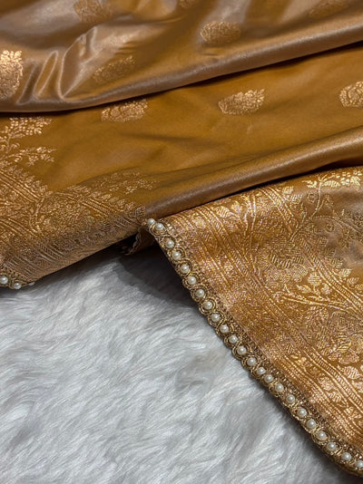 Banarasi Satin Silk Saree With Gotta Patti Booti Motif in Tusser Shades SSGP20