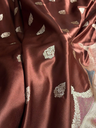 Chocolate Shades Scallop Mashru Silk Saree MCS20