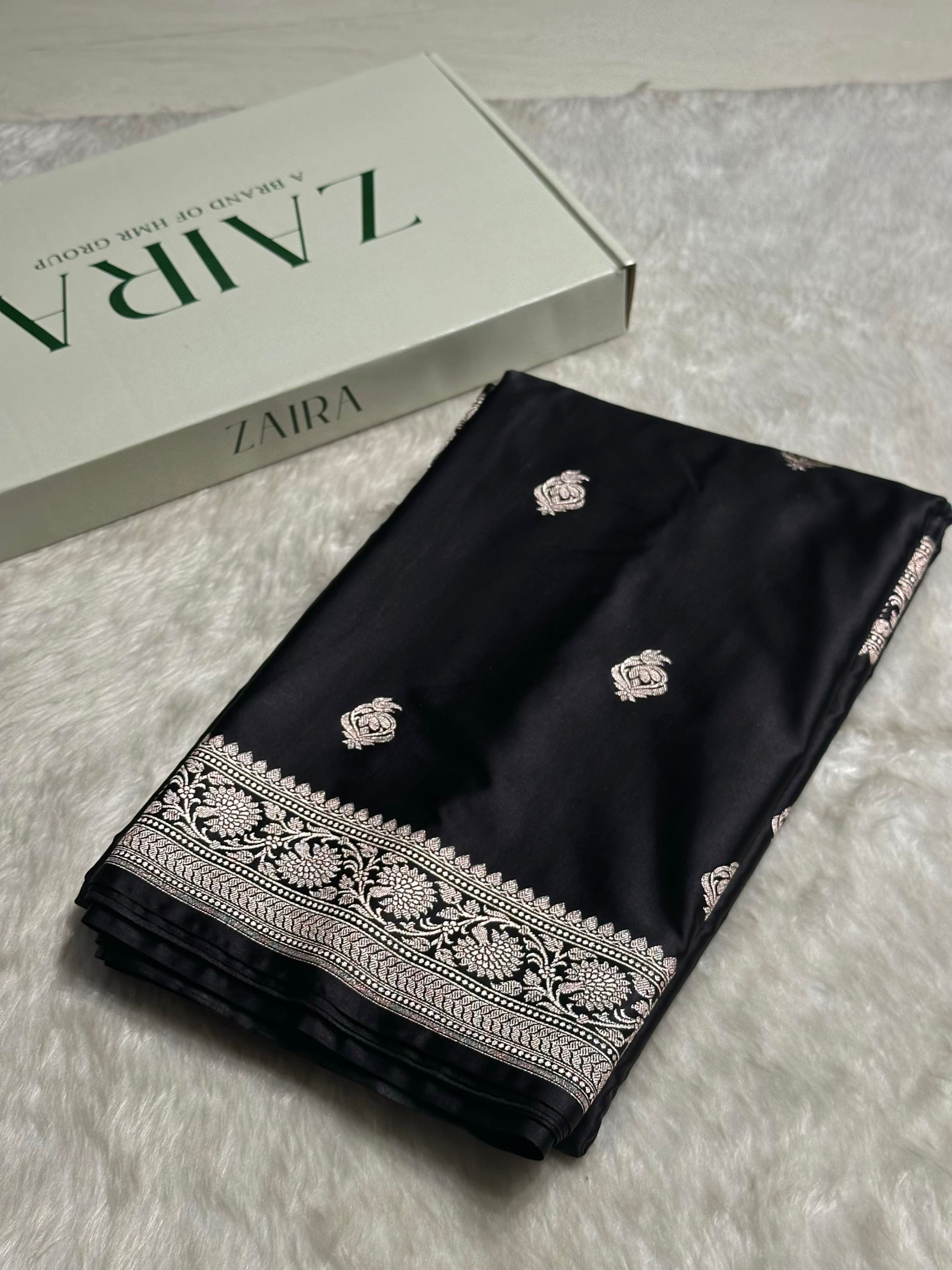 Black Boota Mashru Silk Saree MS25