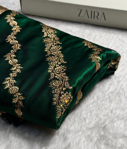 Bottle Green Shades Cross with Swarovski Stone Work BSS10