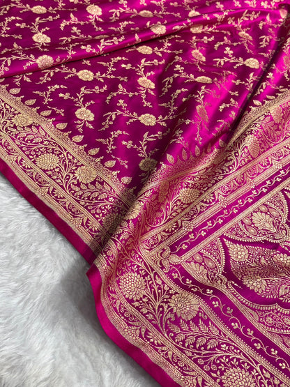 Rani Banarasi Jaal Katan Silk Saree SKM37