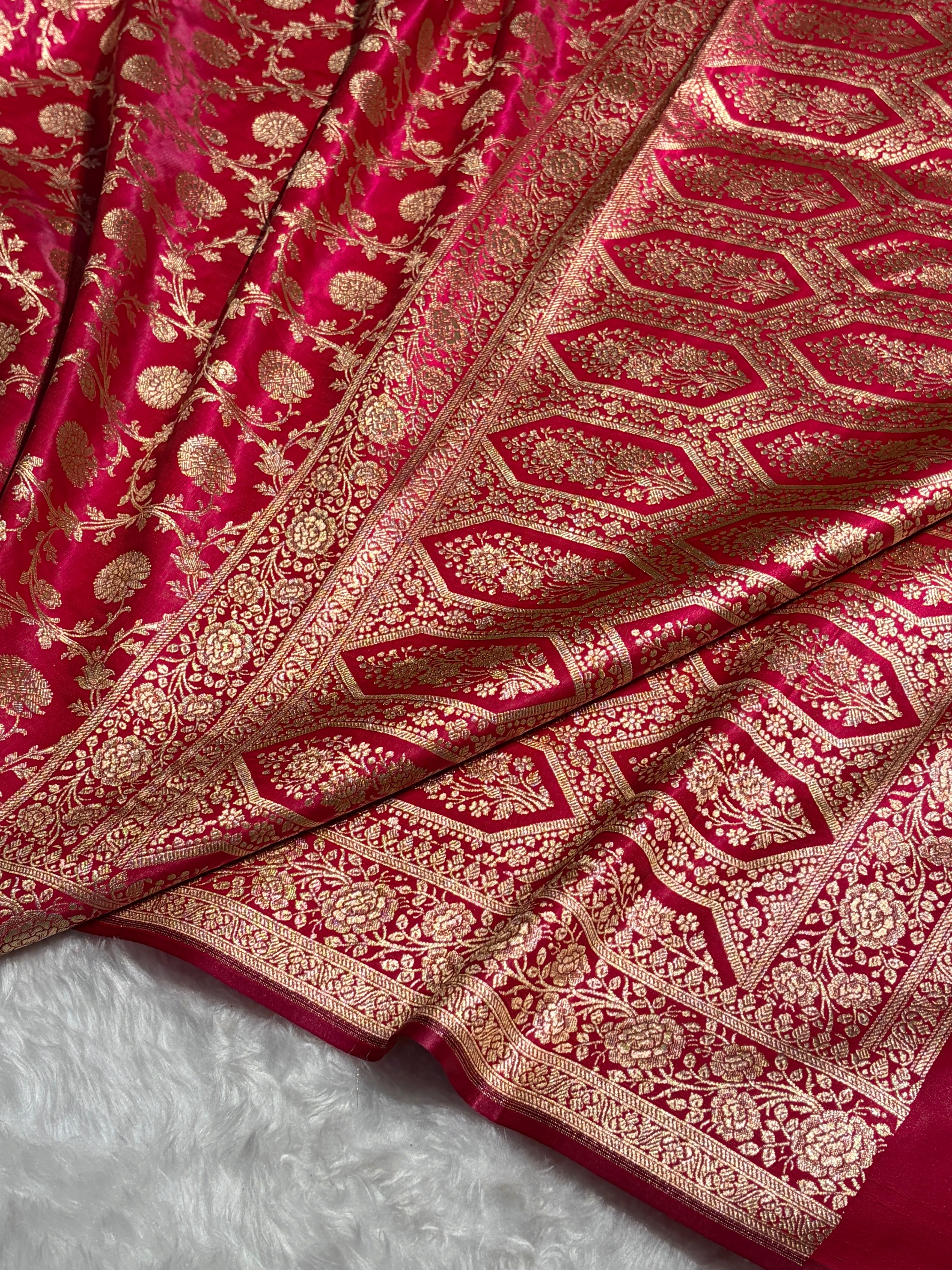 Light Weight Cross Rani shades Satin Silk Saree SS15