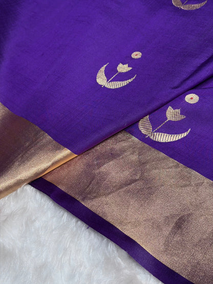 Purple Shades Handwoven Pure Paper Silk RM-53