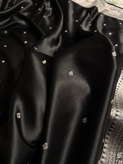 Black Shades Booti Mashru Silk Saree MCS64
