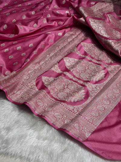 Blush Pink Shade Boota Mashru Silk Saree MCS17