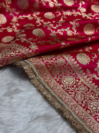 Cross Rani Satin Silk Saree with Gota Patti SSGP15