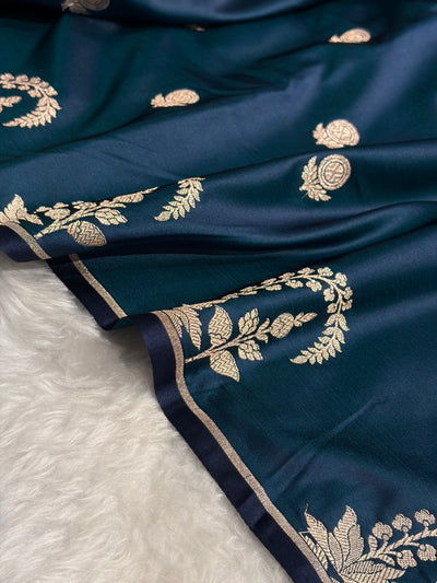 Banarasi German Blue Booti Mashru Silk Saree MSM-33