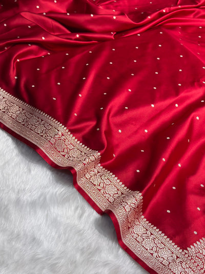 Maroon Shades Banarasi Booti Mashru Silk Saree MCS65