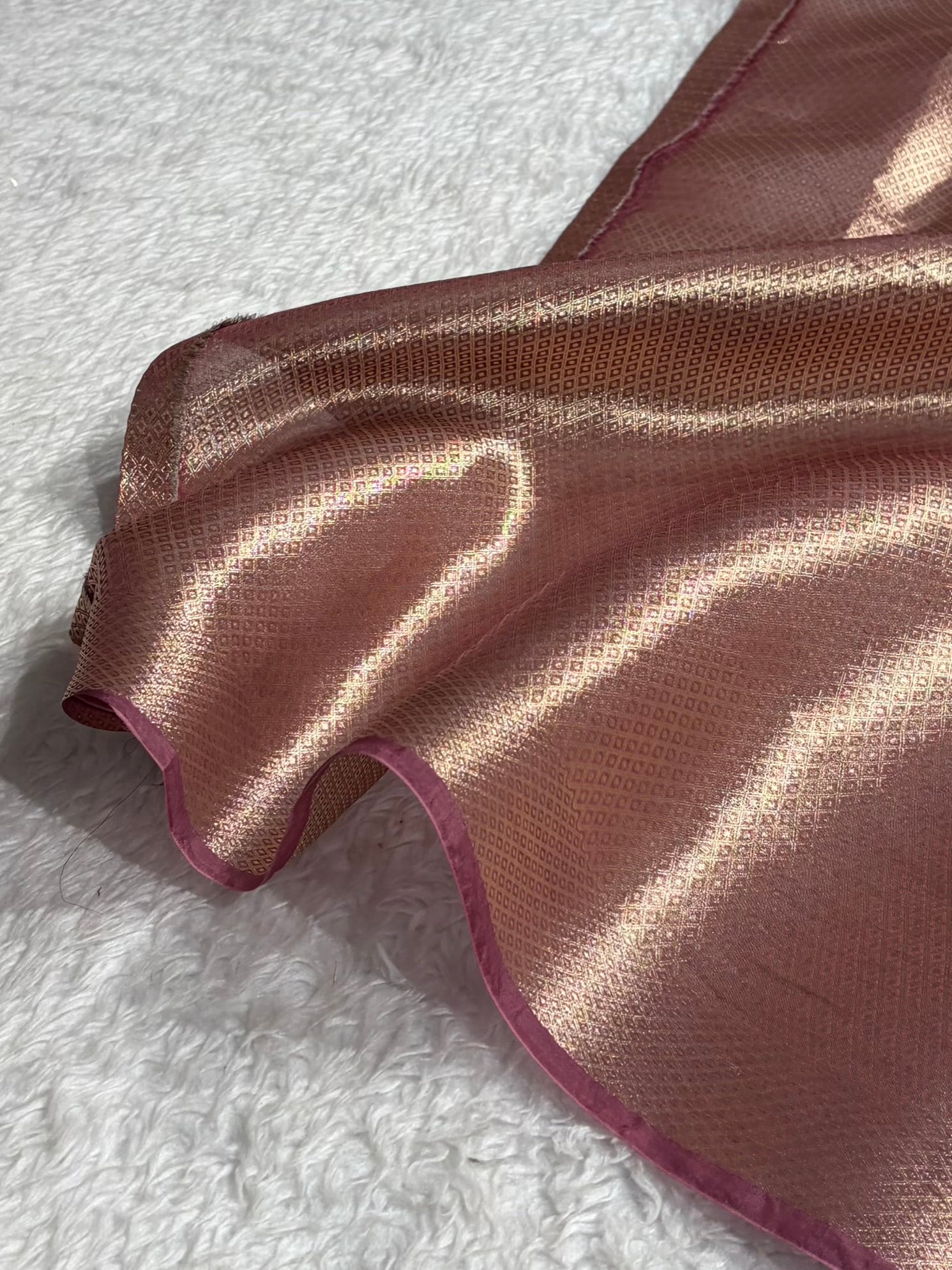 Pure Organza Mauve Pink Banarasi Silk Saree PO-01