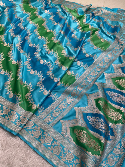 Blue Tone Rangkart Mashru Silk Saree