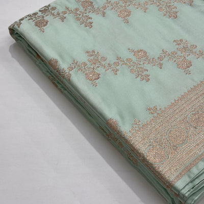 Powder Blue Cross Mashru Silk Saree