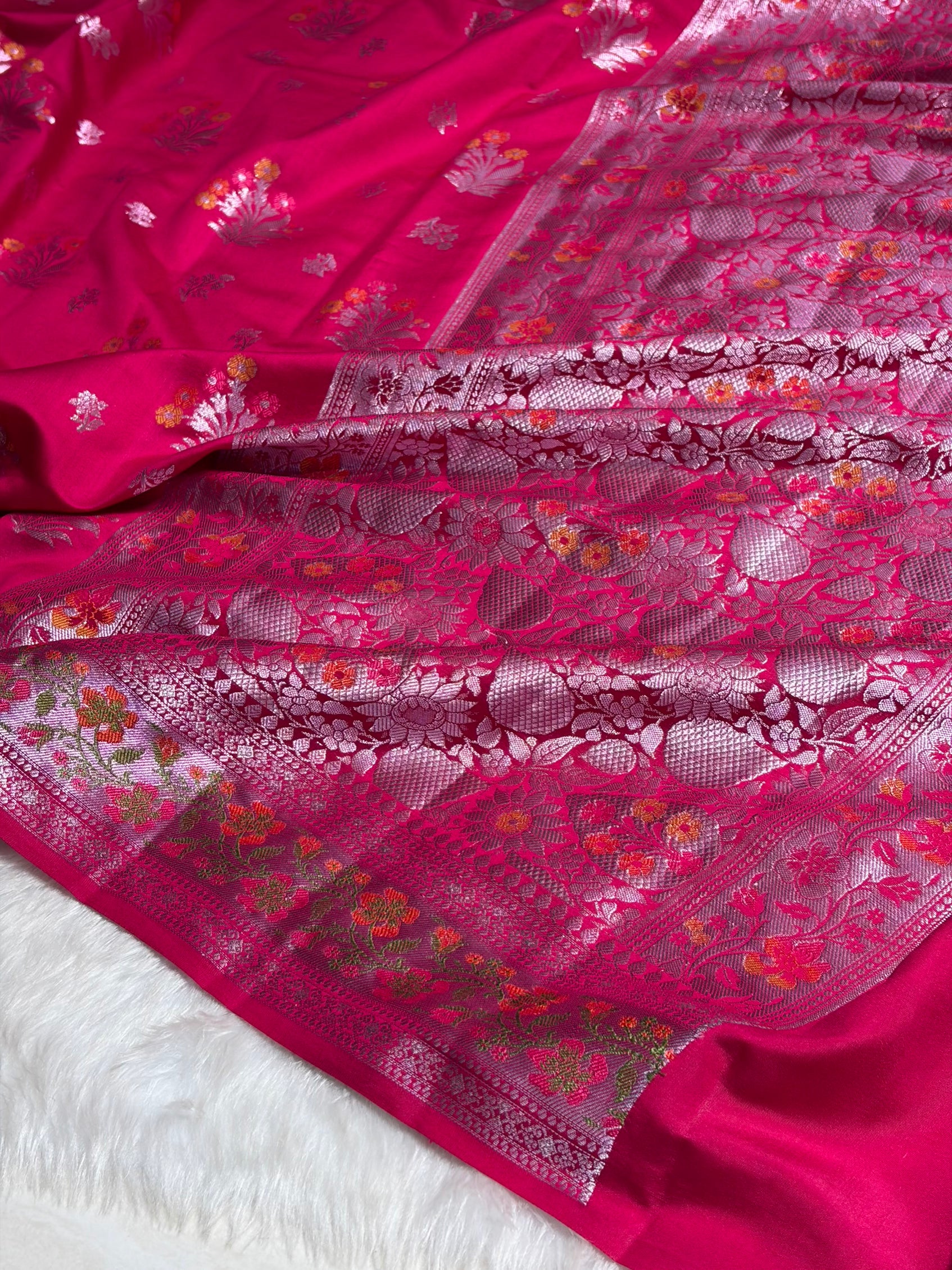 Minakari Pink Shades Pure Chiniya Silk CH-01