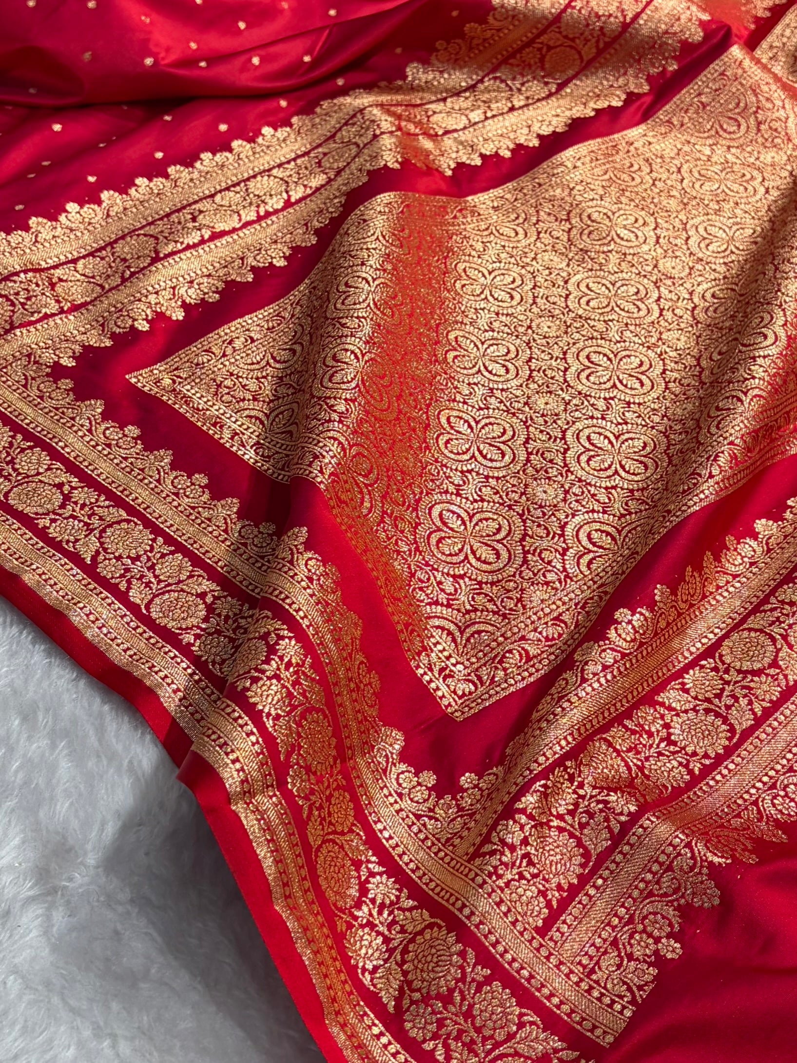 Banarasi Satin Katan Saree in Cross Red Shades SK91