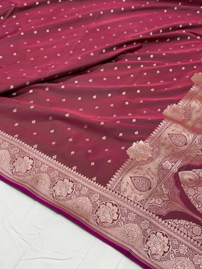 Rusty Mauve Shade With Booti Pattern Mashru Silk Saree