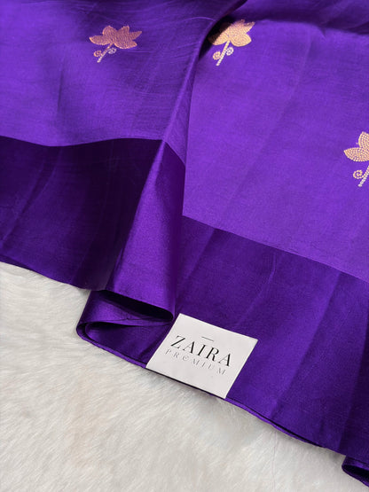 Royal Blue Boota Handwoven Raw Mango Silk RM-28