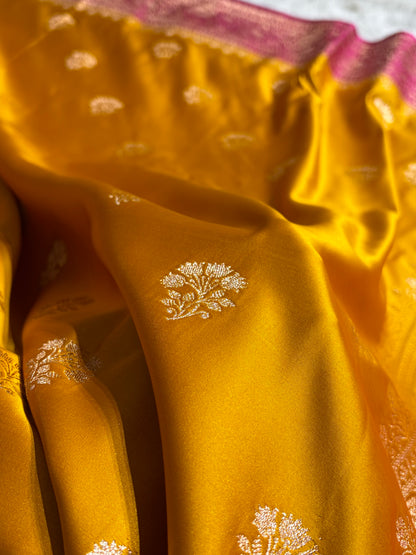 Mustard - Rani Banarasi Boota Katan Silk Saree SKM29
