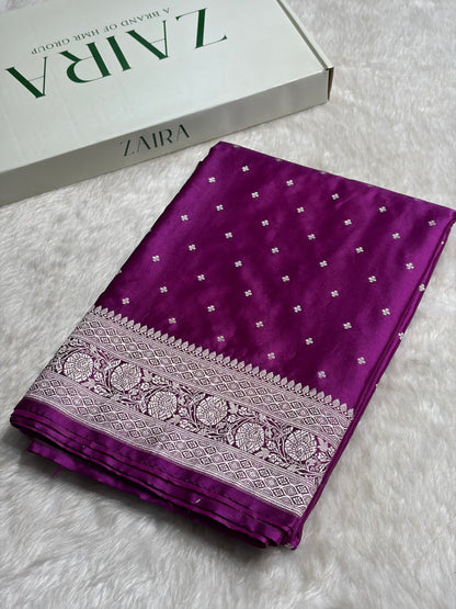 Wine Shade Booti Mashru Silk Saree MS38