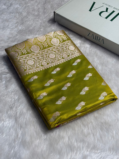 Liril Green Shades Floral Booti Mashru Silk Saree MSM-69
