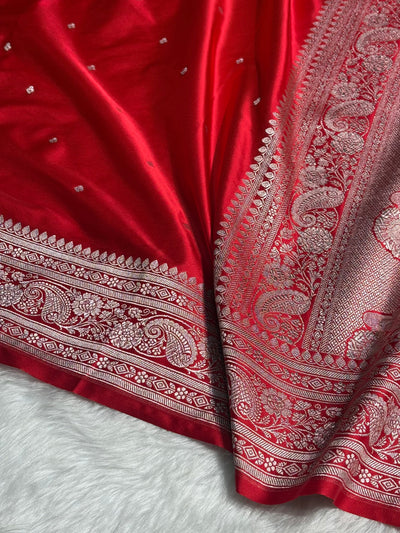 Red Shades Booti Mashru Silk Saree MCS64