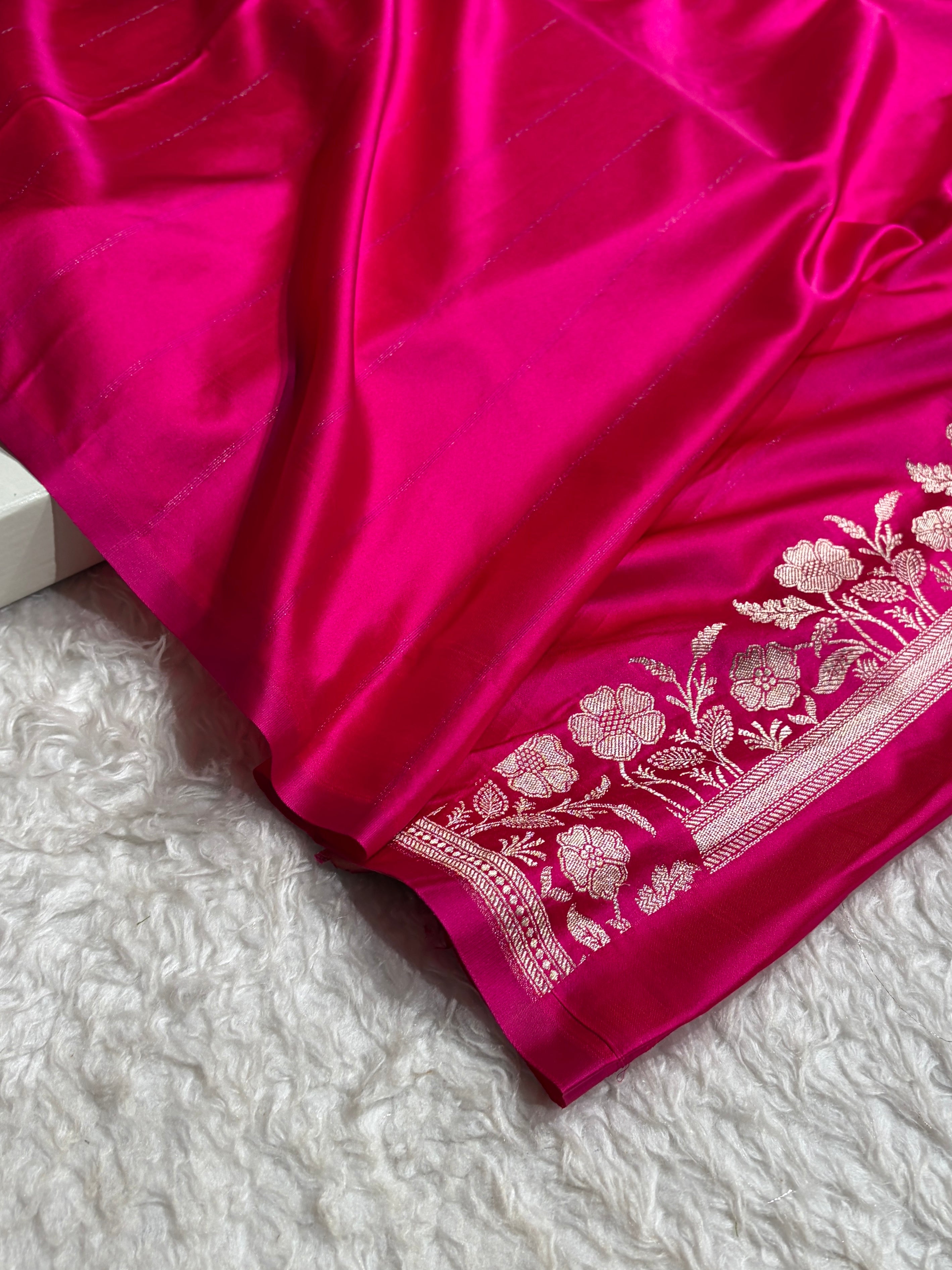 Rani Boota With Floral Border Mashru Silk Saree MSM-87