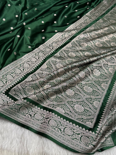 Booti Motif In Dark Mehandi Mashru Silk Saree MCS10