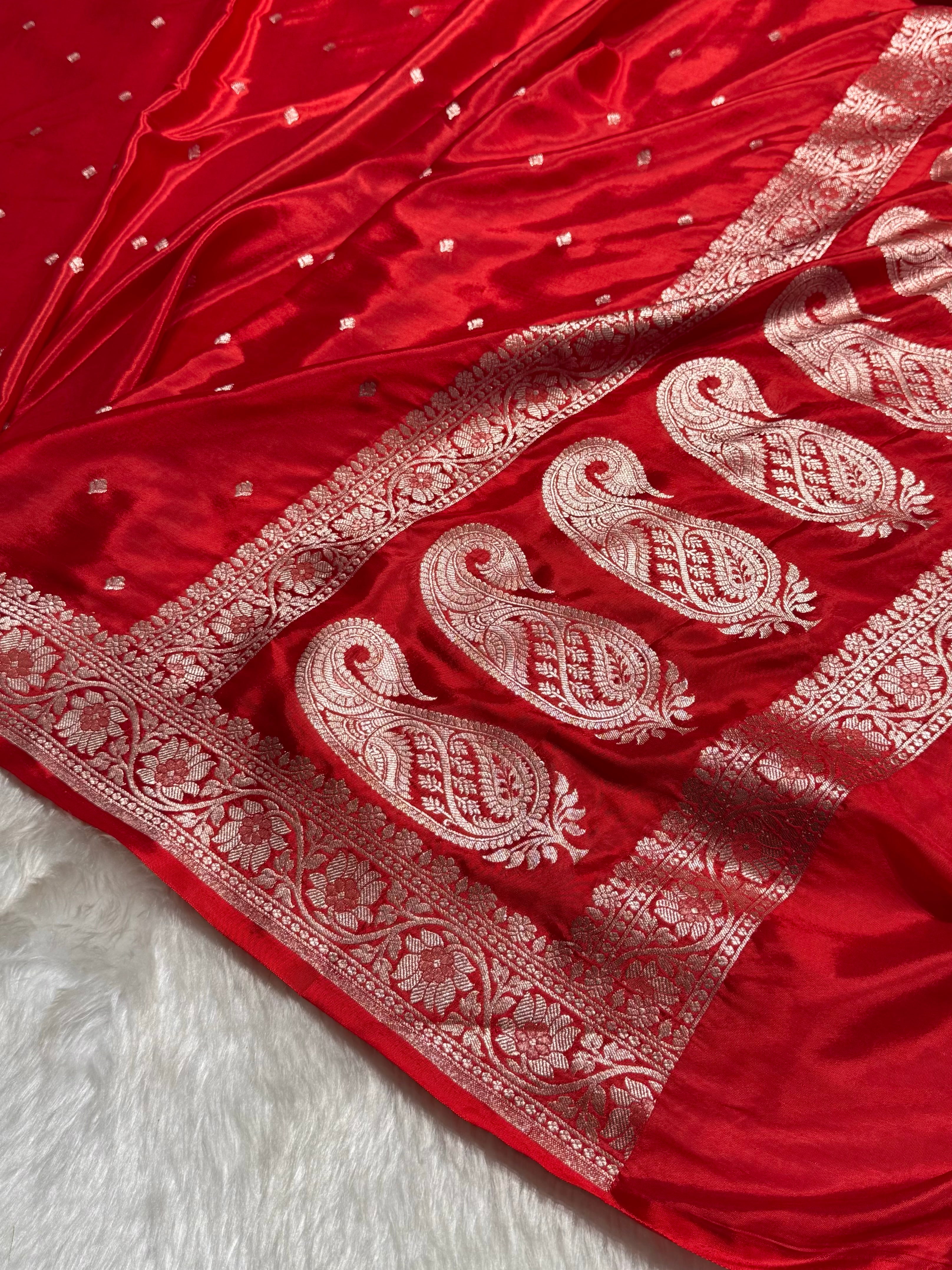 Red Shades Crepe Silky Katan Banarasi Saree CSK-03