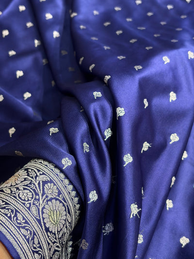 Royal Blue Shade With Booti Pattern Mashru Silk Saree