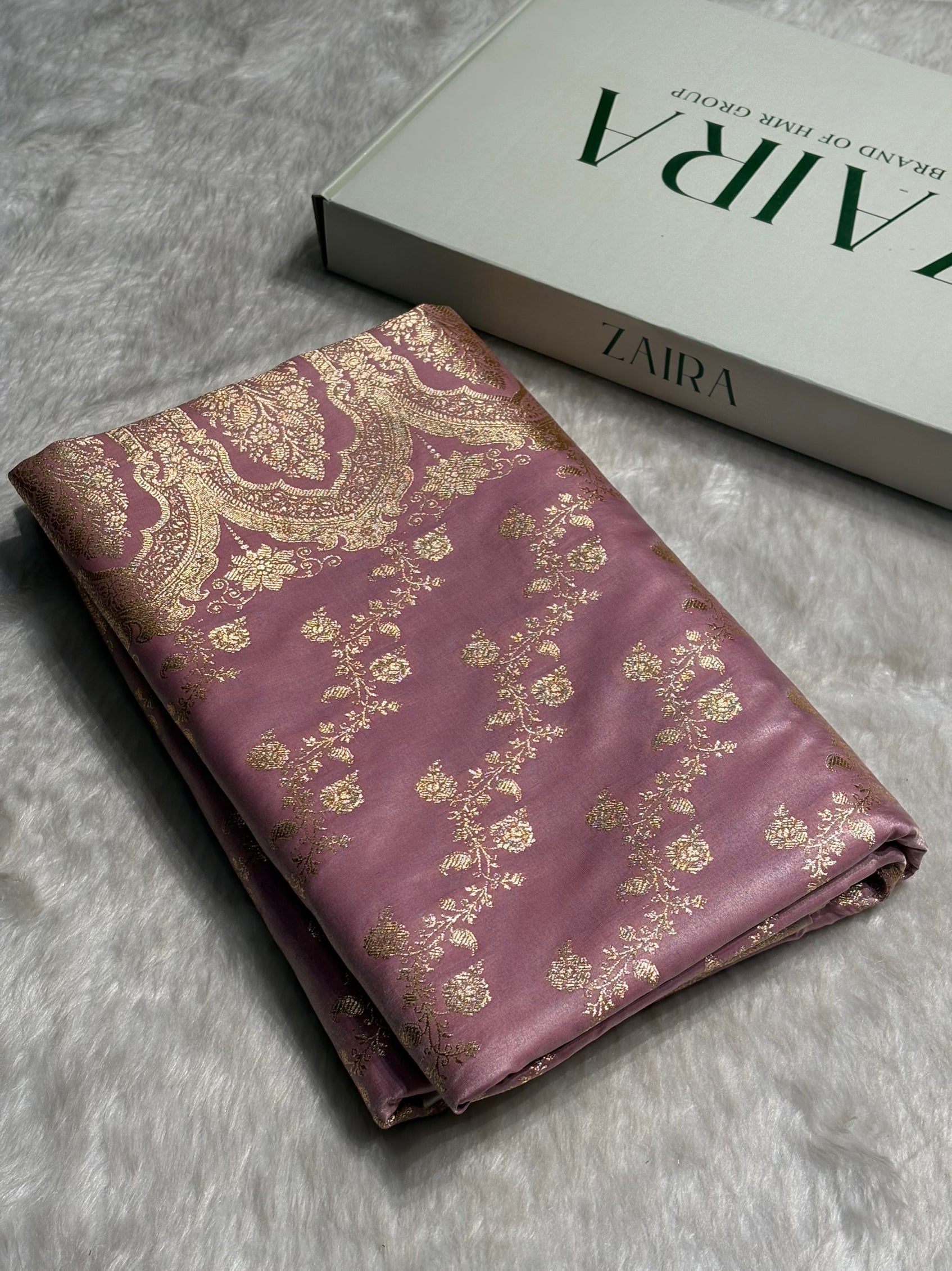 Blush Pink Shades Banarasi  Cross Jaal Satin Silk Saree SS11