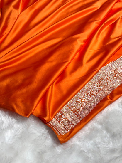 Orange Shades Booti Mashru Silk Saree MS26