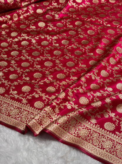 Light Weight Cross Rani shades Satin Silk Saree SS15