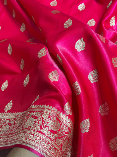Cross Rani Shades Booti Pattern Banarasi Satin Silk Saree SS58