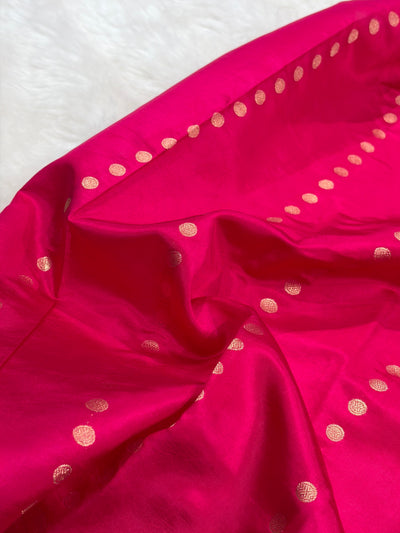 Banarasi Red Shades Handwoven Pure Paper Silk  RM-68