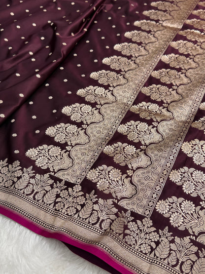 New Chocolate Mashru Silk Saree for Festive Seasons