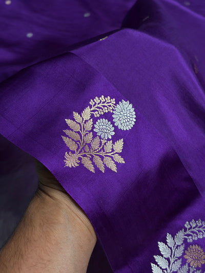 Purple Shade Handwoven Kaduwa Pure Katan Paper Silk RM-05