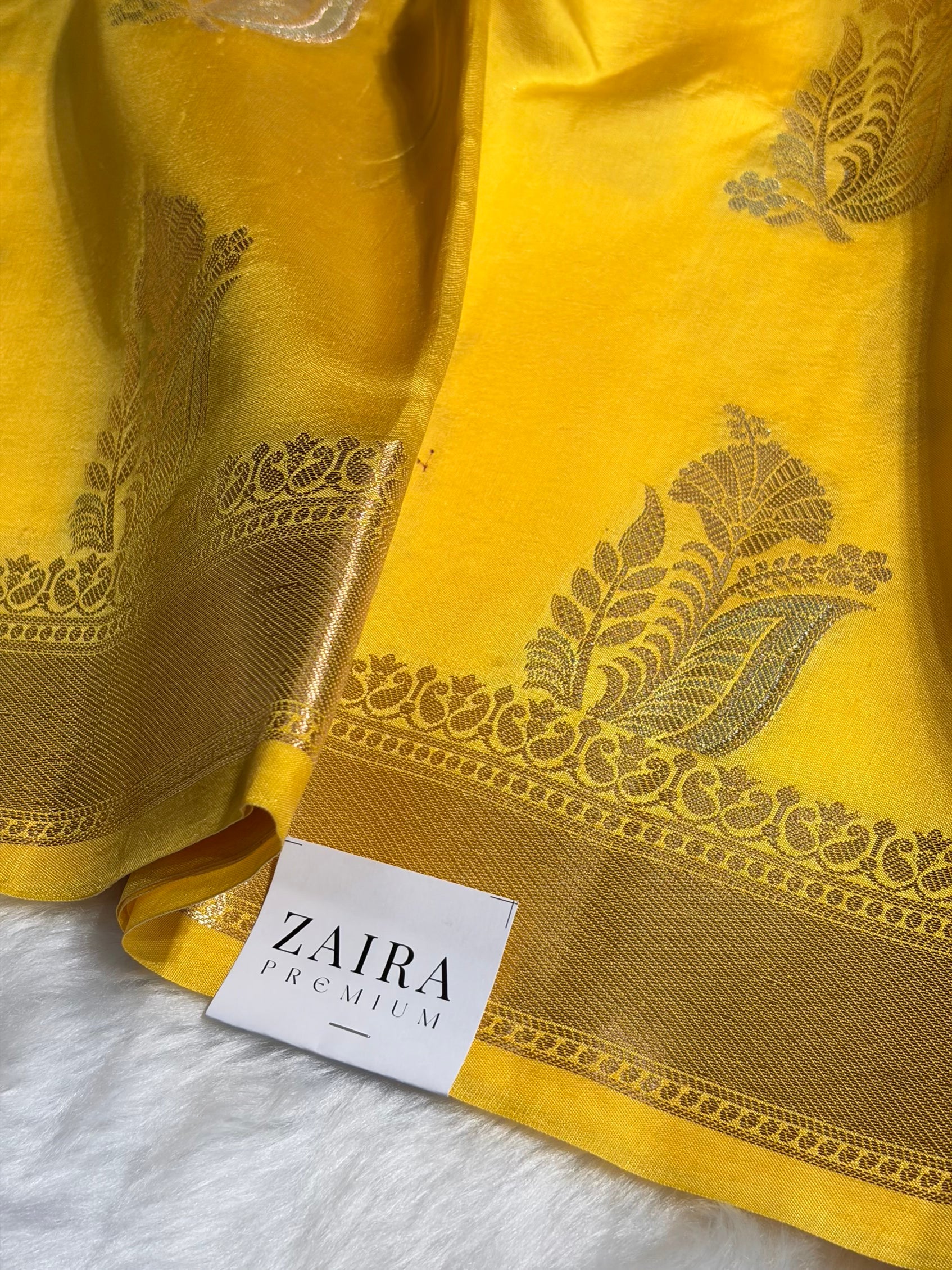 Yellow Shades Pure Caramel Mango Silk Saree CS-26