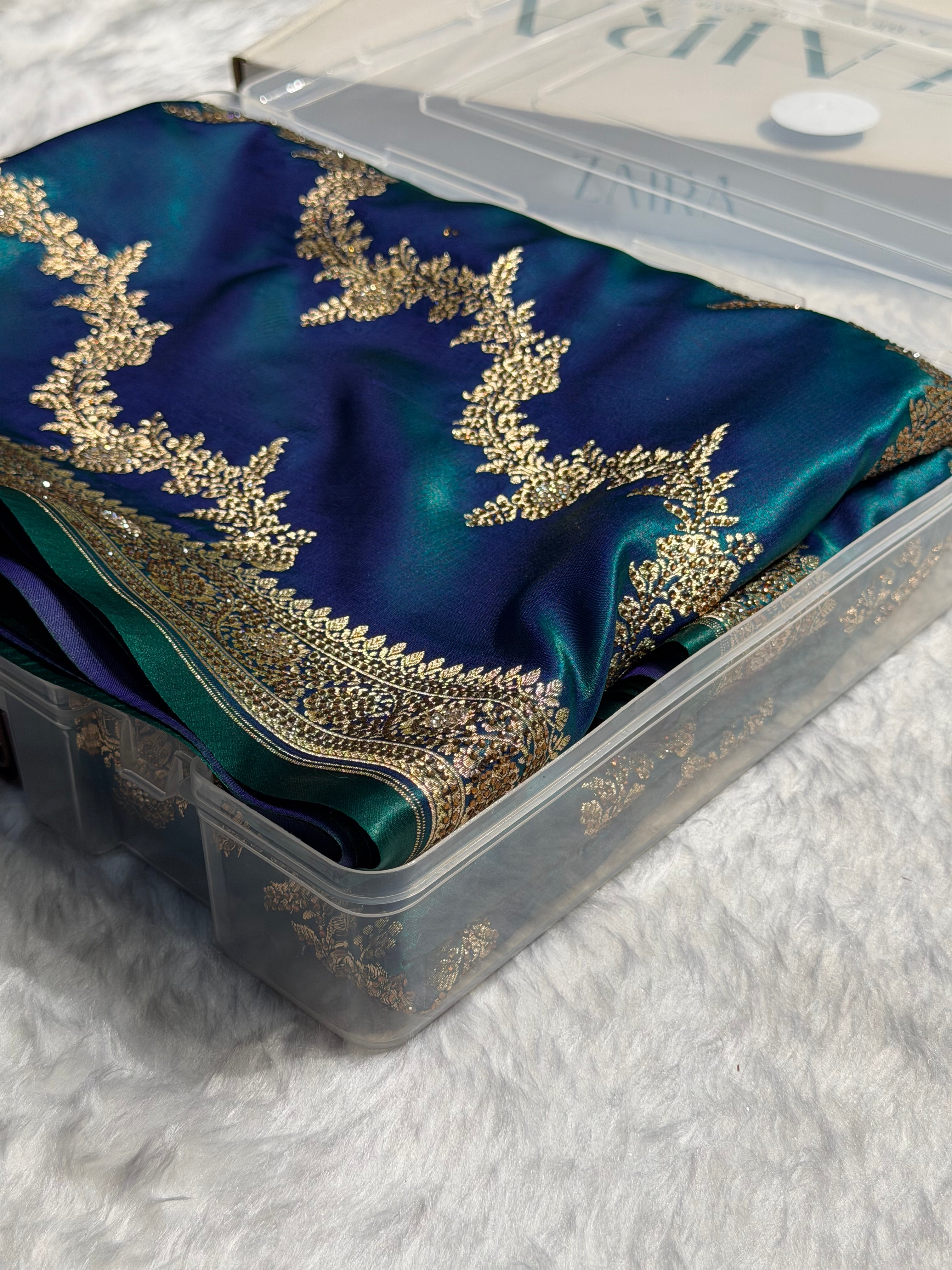 Bridal Peacock Cross Satin Silk with Swarovski Stone Work BSS35