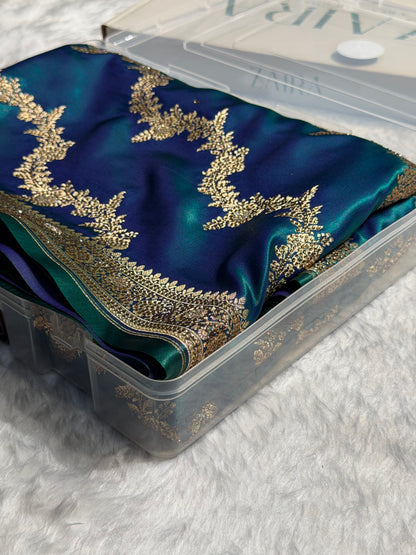 Bridal Peacock Cross Satin Silk with Swarovski Stone Work BSS35