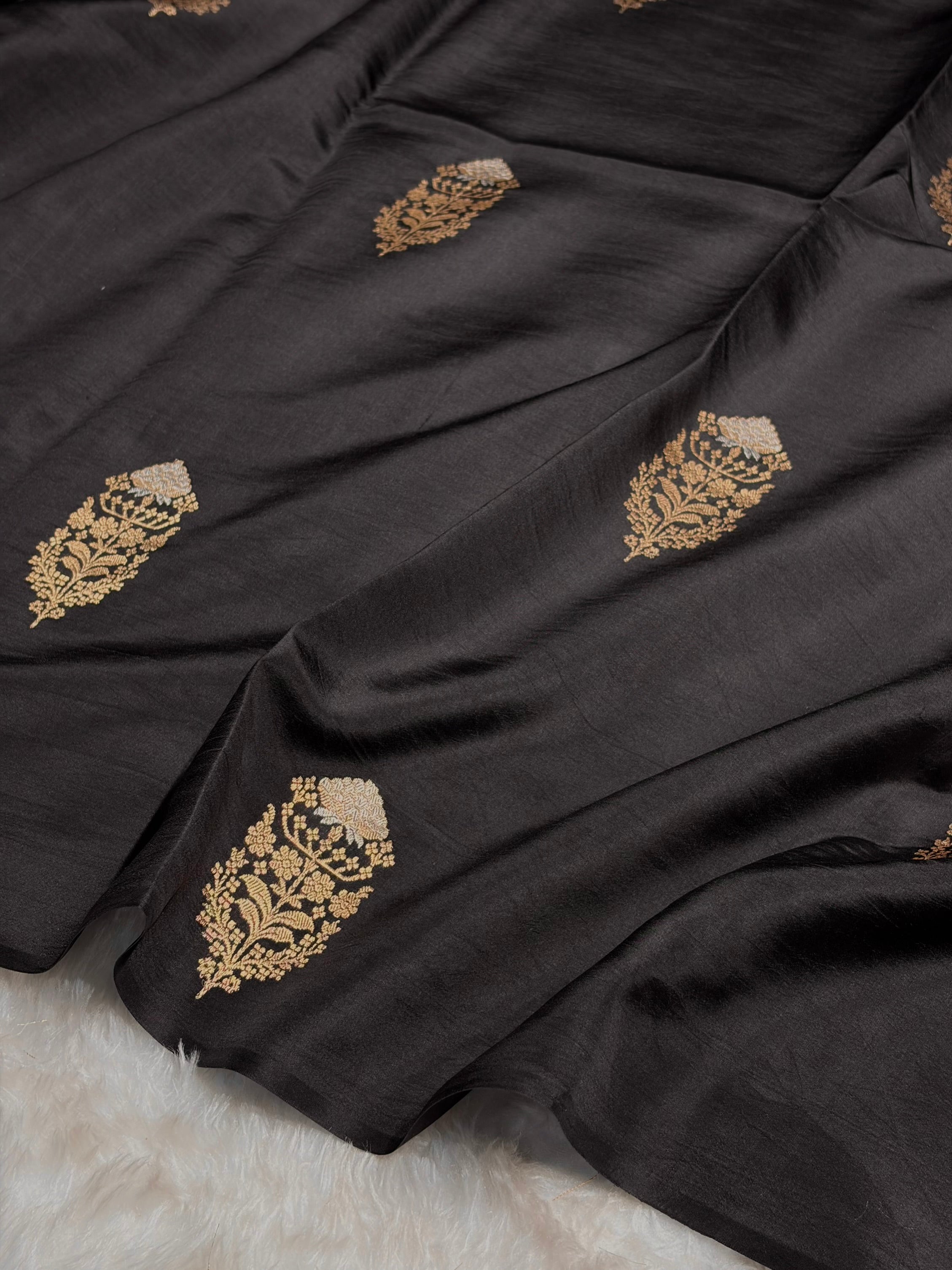 Black Shades Handwoven Pure Raw Mango Silk RM-51