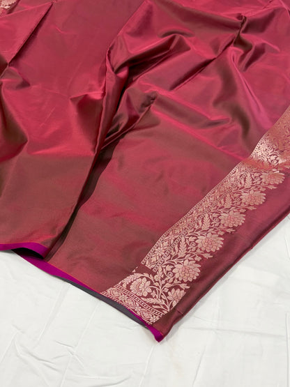 Rusty Mauve Shade With Booti Pattern Mashru Silk Saree