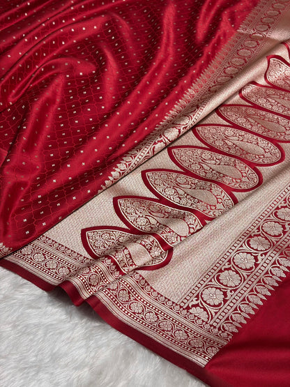 Maroon Shades Tanchoi Motif Mashru Silk Saree MST-13