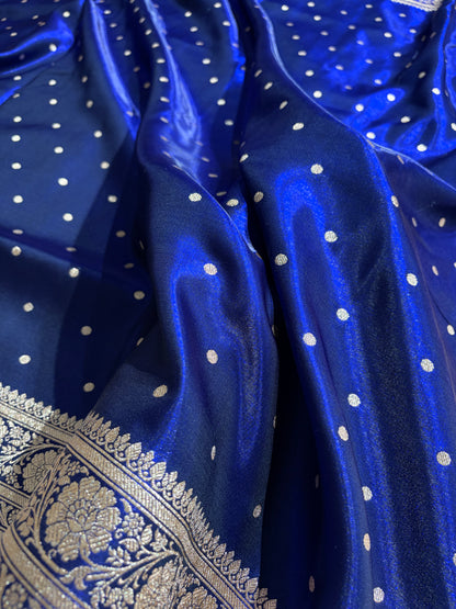Satin Silk Dot Booti in Royal Blue Shades SS08