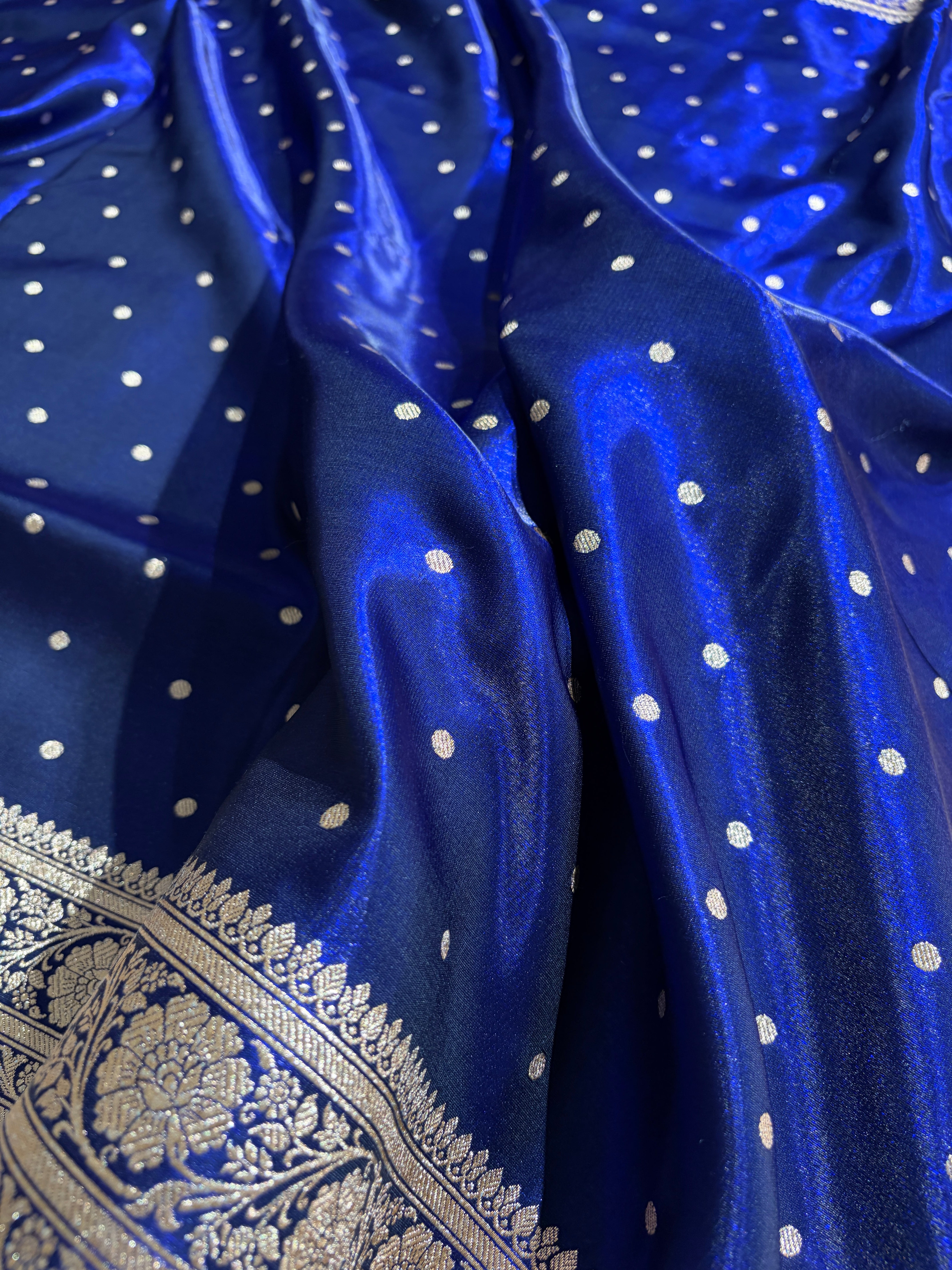 Satin Silk Dot Booti in Royal Blue Shades SS08