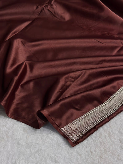 Chocolate Shades Scallop Mashru Silk Saree MCS20