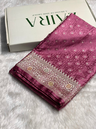 Mauve Shades Minakari Booti Tanchoi Mashru Silk Saree MCS49