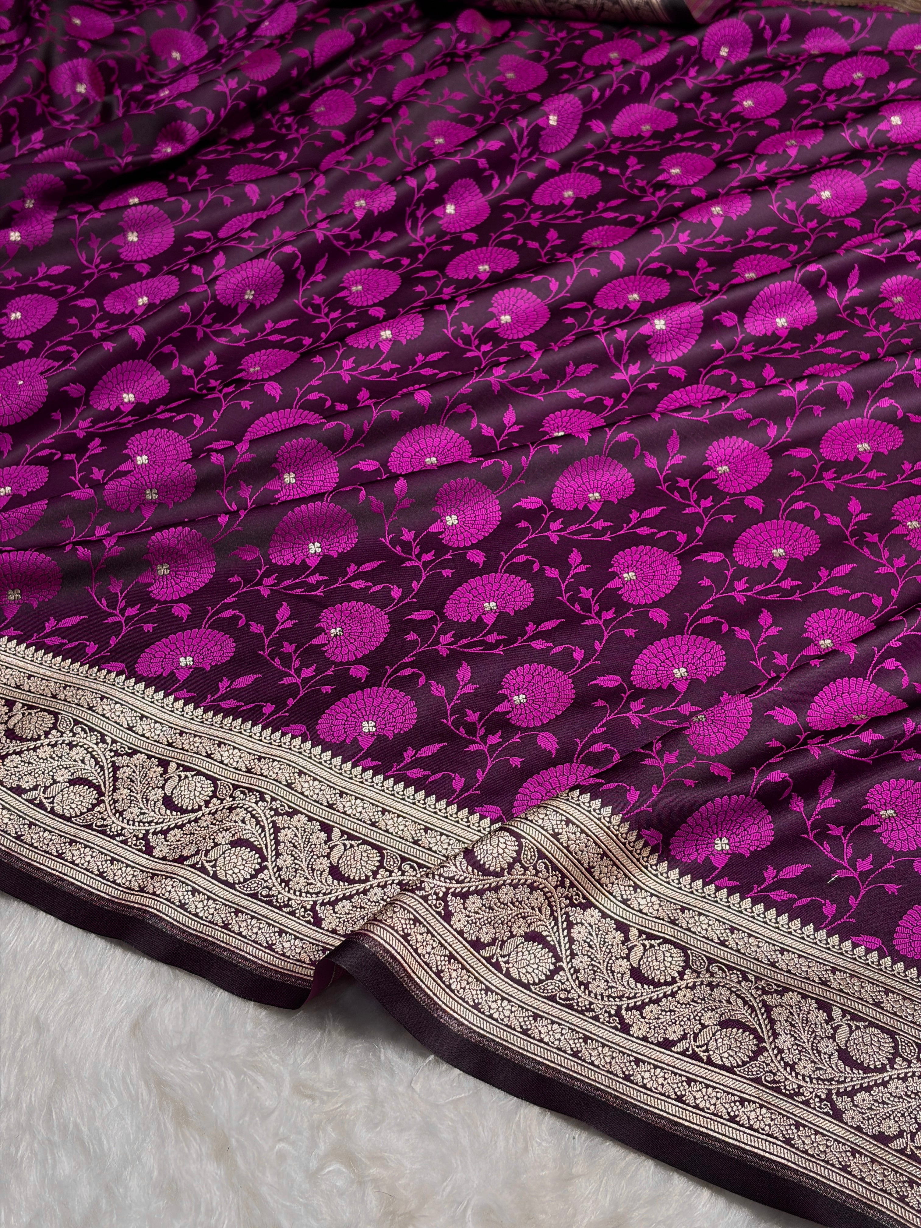 Magenta Shades Tanchoi Motif Mashru Silk Saree MST-11
